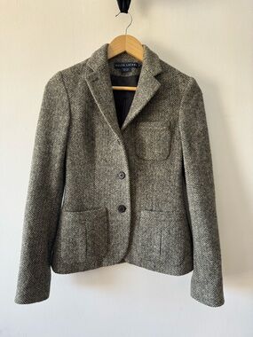 Ralph Lauren Wool Blazer Blue Label Women's Herringbone size 4 made in Italy